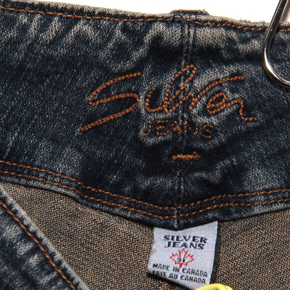 Silver Jeans Joy Button Fly Flare Distressed Jeans Size 31 w/33" Inseam Altered - Picture 10 of 10